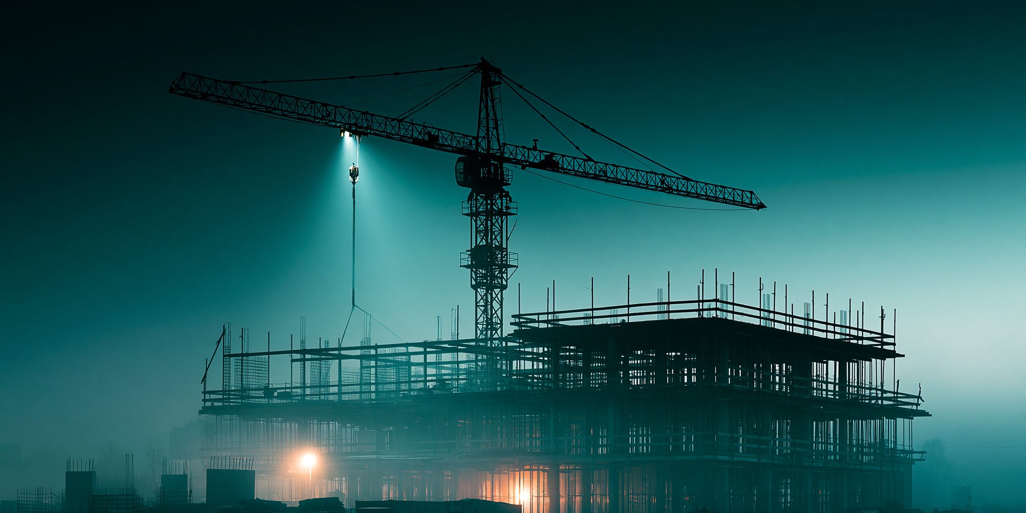 Demolition and crane work.